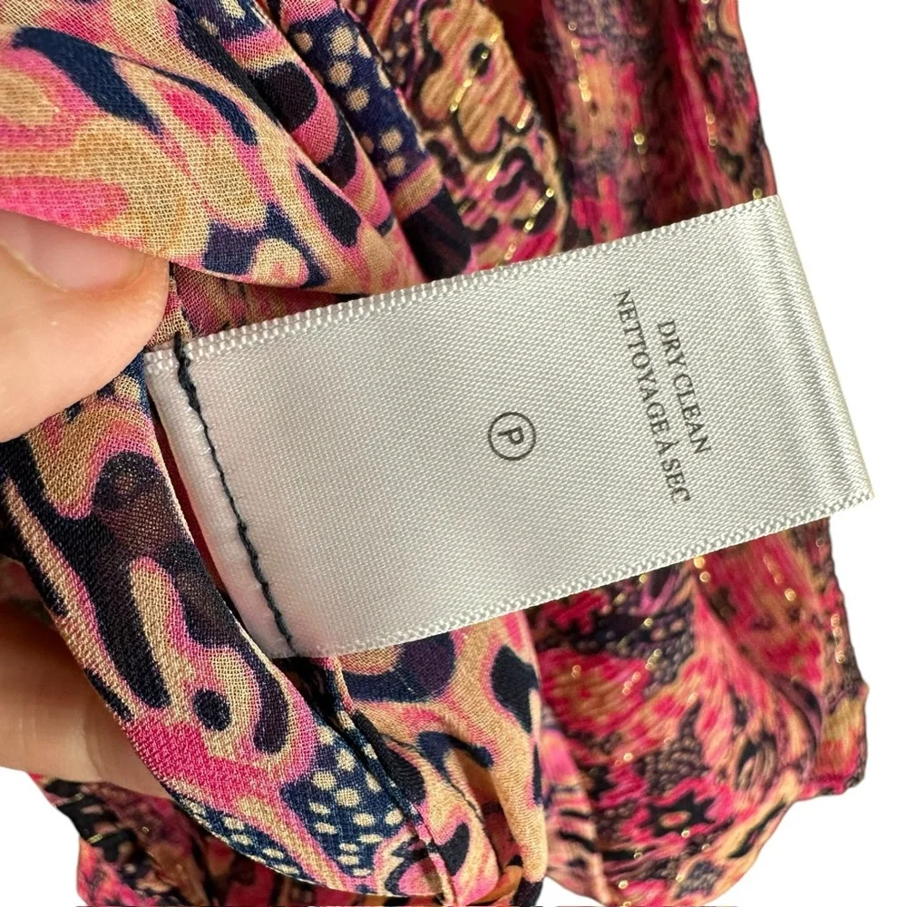 A.L.C. Women’s 4 Hayley Printed Top Silk Blend Chiffon Flutter Sleeve Blouse - Picture 8 of 14